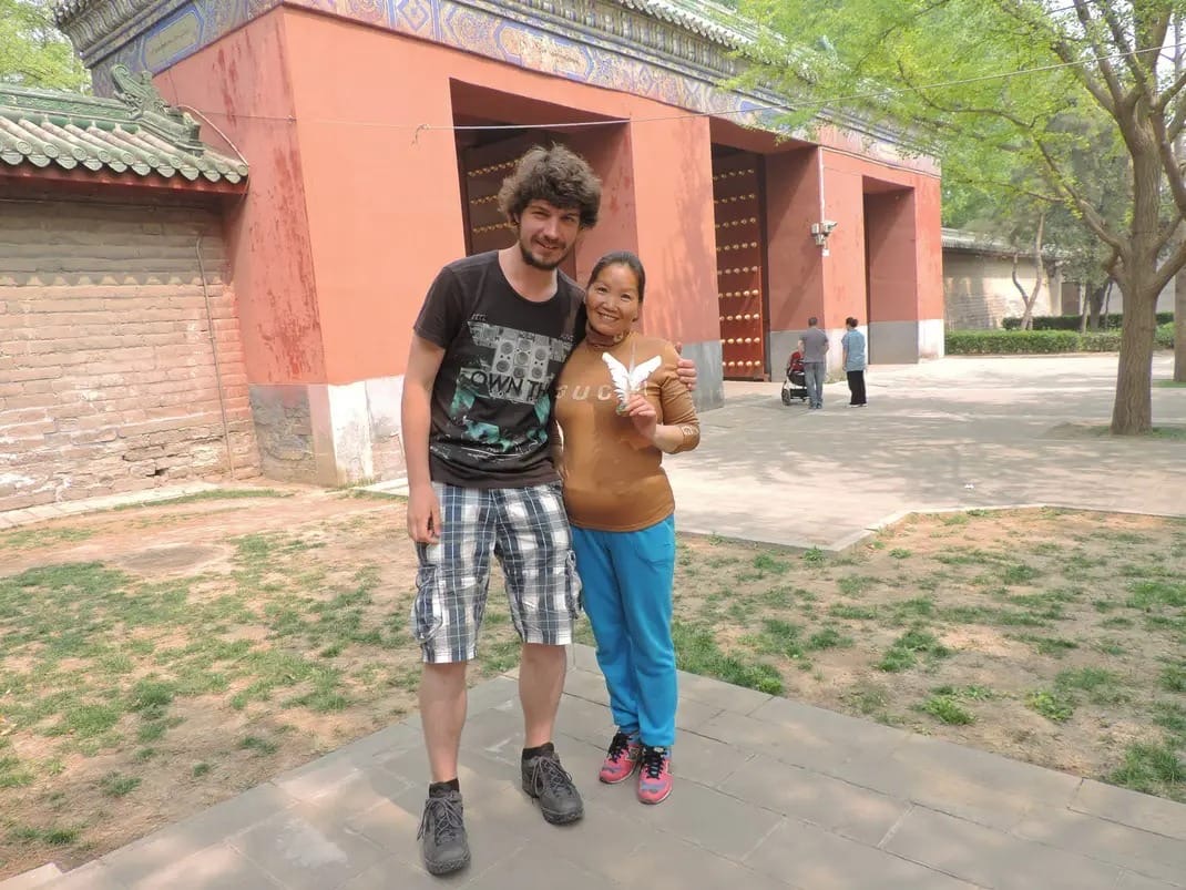 Erik-Jan with a woman in Beijing